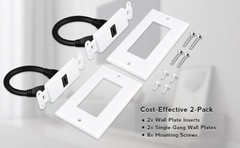 2-Pack 1-Port HDMI Wall Plate in White (4K UHD, ARC, and Ethernet Pass-Thru Supp