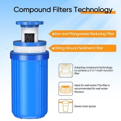 PUREPLUS 1-Stage Whole House Water Filter,with Universal Housin,for Well Water