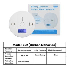 Carbon Monoxide Detector Smoke Alarm Combination Wireless CO Fire Gas Leak Alert