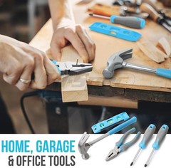 Hi-Spec Blue Household Tool Kit Set with Toolbox for Home, Office & Car