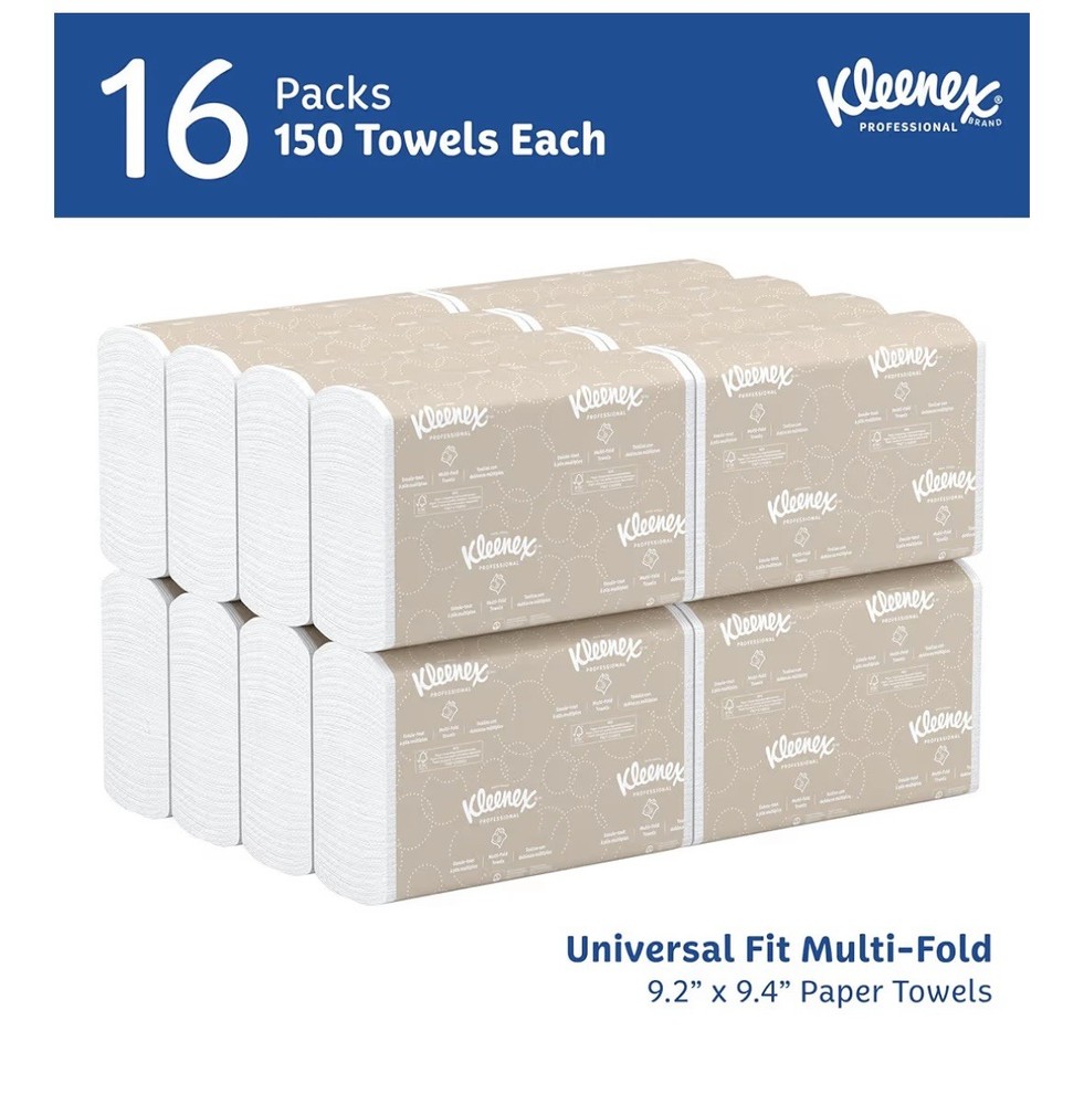 Kleenex Professional Universal Multifold Paper Towels, Bulk (01890), Absorbency
