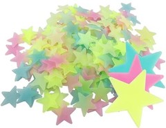 204PCS 1.2″ Glow in The Dark Luminous Stars Fluorescent Noctilucent Multicolor