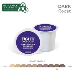 Eight O Clock, Dark Italian Roast, K-Cup Pods, Dark Roast Coffee, 144 Count