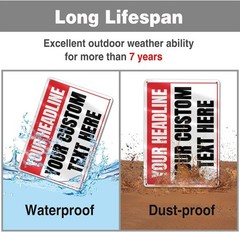 Customized Horizontal Tin Sign, allowing for the addition of any text/Photo