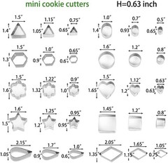 Cookie Cutters Set Stainless Steel Small Biscuit Cutter Flower Round Square