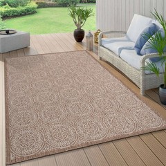 Rugshop Outdoor Rug Transitional Floral Circles Textured Indoor Outdoor Rugs 5×7
