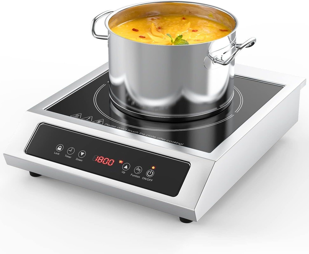 Commercial Electric Induction Cooktop Electric Hot Plate Touch Screen 1800W 110V