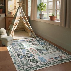 Floral Boho Beige Washable 3×5 Bathroom Entrance Rugs Indoor, Non Slip Flower…