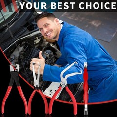【5-Pcs Kit】Electrical Disconnect Pliers Set w/Gloves – Auto Connector Tool fo…