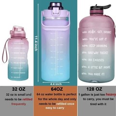 2 Liter Large Capacity Sports Water Bottle Leak Proof Colorful Plastic Cup Drink