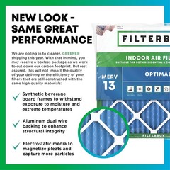 Filterbuy 20x20x4 Pleated Air Filters, Replacement for HVAC AC Furnace (MERV 13)