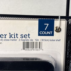 Meijer Locker Kit Set 7-Piece Blue Magnetic Shelf Mirror Dry Erase New