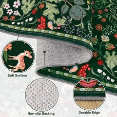 Yinhua Area Rug 5×7 Floral Rugs for Living Room Green Washable Rug Non Slip S…