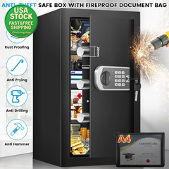Large Home Safe 4.6 Cuft Fireproof Waterproof Security Box Digital Keypad