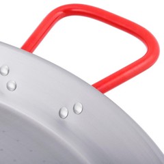 24″ Large Paella Pan Polished Carbon Steel Catering Tray Rice Seafood Cooker