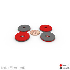 1 x 1/8 Inch Strong Neodymium Rare Earth Countersunk Ring Magnets N52 (8 Pack)