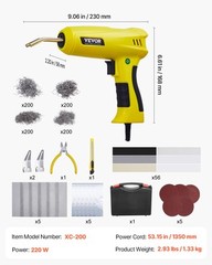 VEVOR Plastic Welder 220W Plastic Welder Gun Kit with 800 Staples & 56 Rods