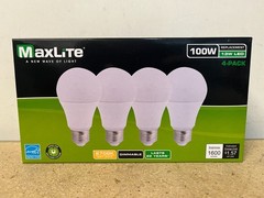 4-768 Pack Maxlite LED Light Bulbs 13W = 100W Watt A19 Soft White 2700K Dimmable