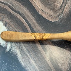 14″ Olive Wood Ladle Handmade in Tunisia, Gorgeous Unique Wood Characteristics
