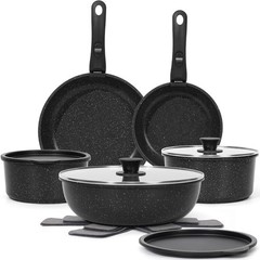 15-Piece Non Stick Cookware Set with Detachable Handles, Oven Safe Induction
