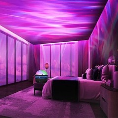 2 Pcs Northern Lights Galaxy Projection Lamp Aurora Star Projector Night Lights