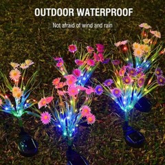 Solar Garden Lights Outdoor Waterproof LED Flower Stake Lamp Yard Patio Decor