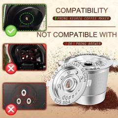 4 Pack Reusable K Cups Keurig 1.0 Stainless Steel Coffee Pod Filter BPA Free