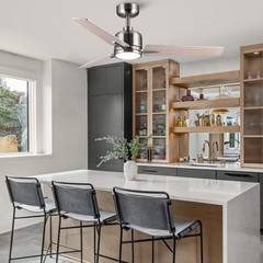 48″ Brushed Nickel Low Profile Ceiling Fan with Light Light Energy Saving Fan