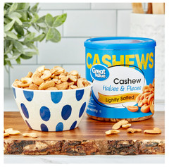Great Value Lightly Salted Cashew Halves & Pieces, 14 oz New