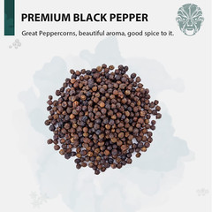 Whole Black Peppercorns, Kosher Freshly Peppercorn Bulk, for Grinder Refill 16Oz