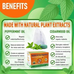 Natural Rodent Repellent Peppermint Sachets 24 Pack Mouse Mice Pest – US