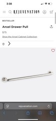 Rejuvenation Ansel Pull Polished Nickel 12”, Brand New With Screws
