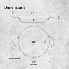 MINERAL B Carbon Steel Paella Pan – 12.5” Diameter, 9.25” Cooking Surface – M…