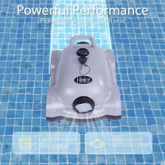 Cordless Wall Climbing Robotic Pool Cleaner for 2200 Sq Ft In-Ground Pools Grey