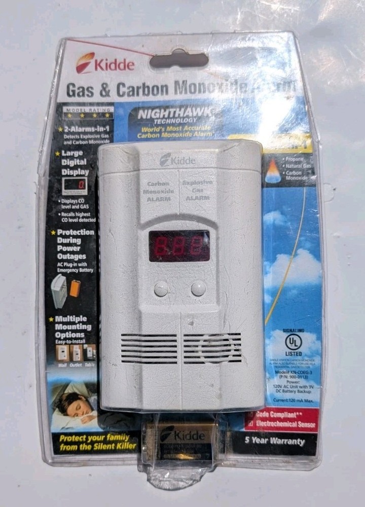Kidde KN-COEG-3 Explosive Gas Alarm Carbon Monoxide Alarm Detector with Battery