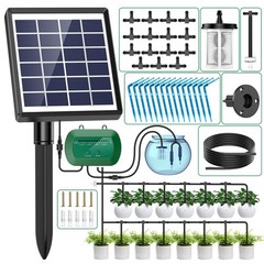 50FT Solar Automatic Watering Kit for Garden Automatic Drip Pipe Watering System