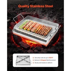 17×13 in Flat Top Griddle Stainless Steel Universal BBQ Grill Pan Cookware
