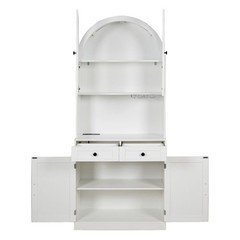 75″ Farmhouse Pantry Cabinet Coffee Bar Storage W/ Charging Station, Drawer,Door