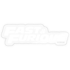 Fast And Furious Classic White Logo Sticker, max. 4 x 4″, 4 x 4″, transparent