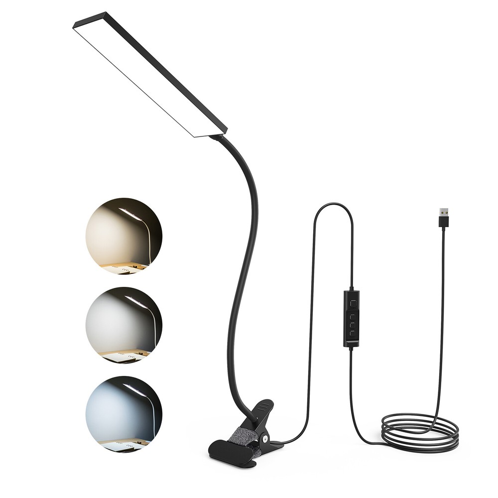 Adjustable LED Lamp Dimmable Clip-On Desk Lamp Flexible Reading Light Flexible
