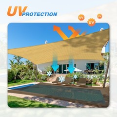Permeable Shade Sail Patio Awning Outdoor Garden Pool Sun Canopy Shelter Cover