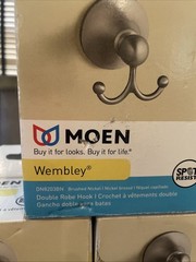 3 Lot Moen Wembley Brushed Nickel Silver Double Robe Hook