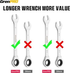 22PCS Ratcheting Wrench Set SAE Metric 72T w/ Pouch