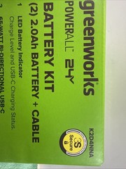 NEW Greenworks 24v 2PACK With C Cable battery Pack – Free Fast Ship