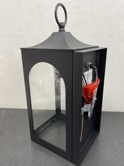 Hampton Bay Tremont 10.3 in. 1-Light Black Outdoor Wall Light with Clear Glass