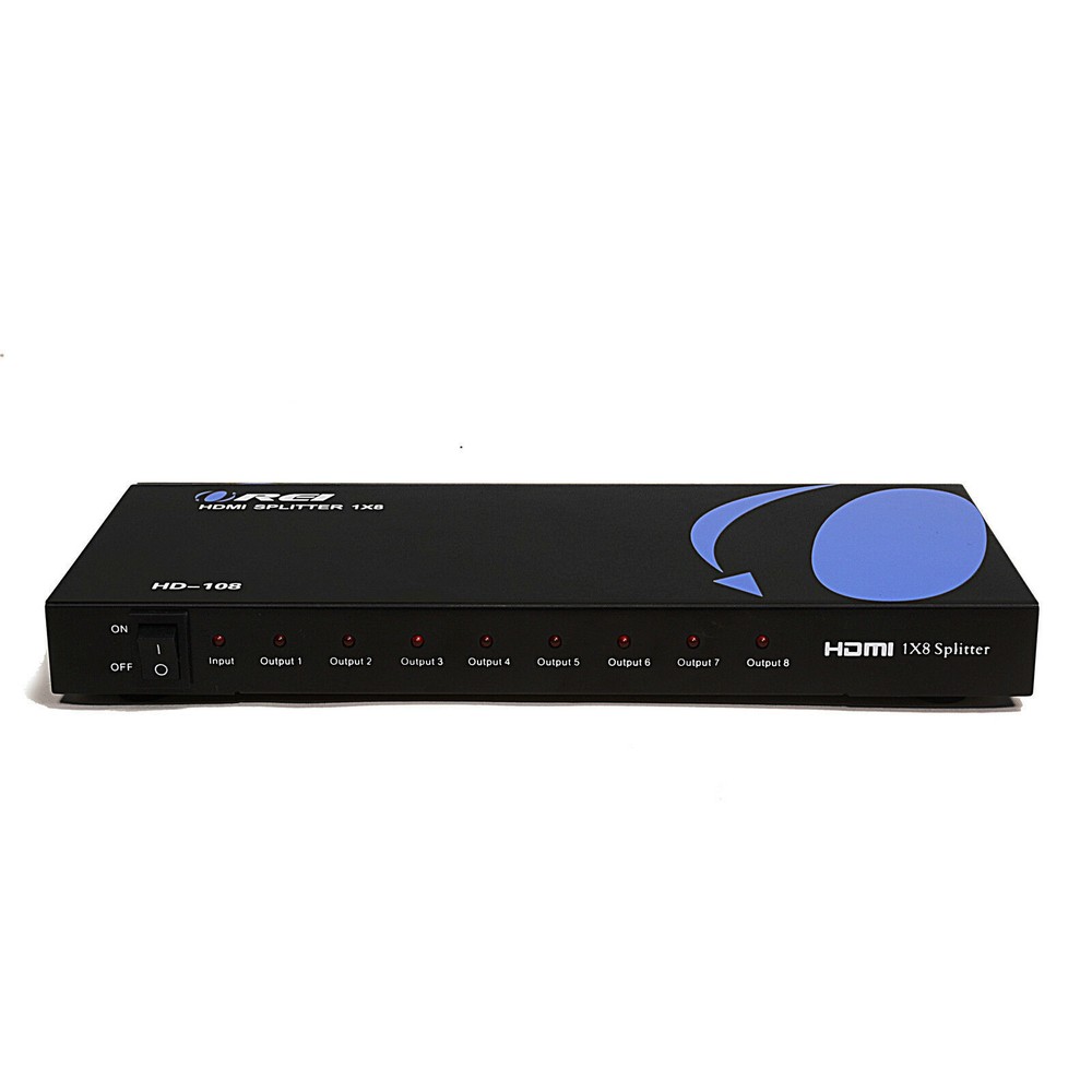 OREI HD-108 8 Port 1×8 1 In 8 Out HDMI Splitter Audio Video 1080P HD HDTV 3D DVD