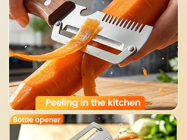NEW 2 in 1 Multi-Functional Vegetable Peeler for Kitchen Stainless Steel Peeler