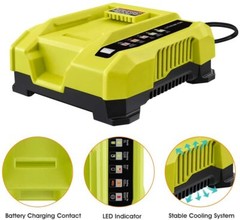 2X Battery & Charger For Ryobi 40V With LED Lithium-Ion 40-Volt OP406VNM OP40602