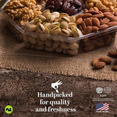 Nuts Gift Basket in Green Box Packaging (7 Piece Assortment, 1 LB)