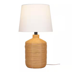 Hampton Bay Carlburg 19.75 in. Rattan 1 Light Table Lamp Model#24239-001